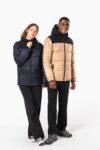 parka matelassée à capuche bi ton unisexe