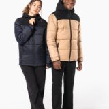 parka matelassée à capuche bi ton unisexe