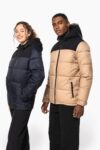 parka matelassée à capuche bi ton unisexe