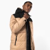 parka matelassée à capuche bi ton unisexe
