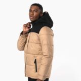 parka matelassée à capuche bi ton unisexe