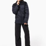 parka matelassée à capuche bi ton unisexe