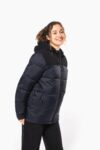 parka matelassée à capuche bi ton unisexe