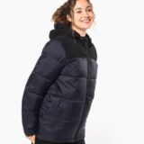 parka matelassée à capuche bi ton unisexe