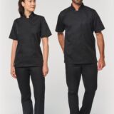 veste de cuisine écoresponsable et respirante manches courtes unisexe