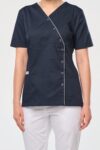 blouse polycoton avec boutons pression femme