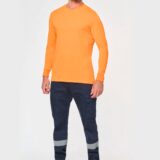 pantalon cargo unisexe avec bas élastiqué et bande réfléchissante