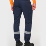 pantalon cargo unisexe avec bas élastiqué et bande réfléchissante
