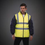 veste matelassée haute visibilité avec manches détachables