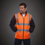 veste matelassée haute visibilité avec manches détachables