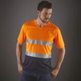 t shirt col v haute visibilité top cool
