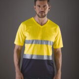 t shirt col v haute visibilité top cool