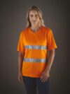 t shirt col v haute visibilité top cool