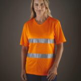 t shirt col v haute visibilité top cool