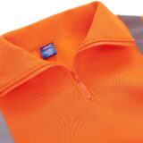 sweat shirt 1/4 zip haute visibilité